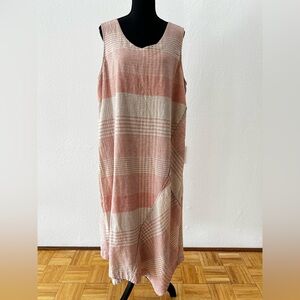 Pure J.Jill Lagenlook Layered Asymmetrical Sleeveless Linen Blend Maxi Dress
